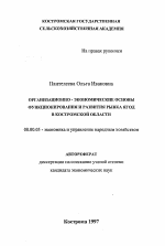 Организационно-экономические основы функционирования и развития рынка ягод в Костромской области - тема автореферата по экономике, скачайте бесплатно автореферат диссертации в экономической библиотеке