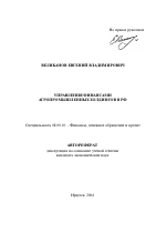 Управления финансами агропромышленных холдингов в РФ - тема автореферата по экономике, скачайте бесплатно автореферат диссертации в экономической библиотеке