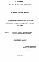Организационно-экономические механизмы управления трудовой миграцией в Российской Федерации - тема диссертации по экономике, скачайте бесплатно в экономической библиотеке