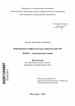 Формирование инфраструктуры наноиндустрии РФ - тема диссертации по экономике, скачайте бесплатно в экономической библиотеке