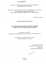 Регулирование неформальной трудовой занятости в Российской Федерации - тема диссертации по экономике, скачайте бесплатно в экономической библиотеке
