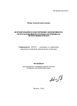 Формирование и обеспечение эффективного использования ресурсного потенциала экономики региона - тема автореферата по экономике, скачайте бесплатно автореферат диссертации в экономической библиотеке
