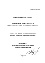 Повышение эффективности функционирования курортного региона - тема автореферата по экономике, скачайте бесплатно автореферат диссертации в экономической библиотеке