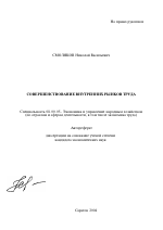 Совершенствование внутренних рынков труда - тема автореферата по экономике, скачайте бесплатно автореферат диссертации в экономической библиотеке