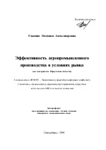 Эффективность агропромышленного производства в условиях рынка - тема автореферата по экономике, скачайте бесплатно автореферат диссертации в экономической библиотеке