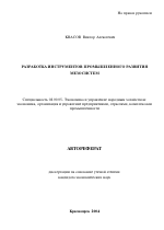 Разработка инструментов промышленного развития мезосистем - тема автореферата по экономике, скачайте бесплатно автореферат диссертации в экономической библиотеке