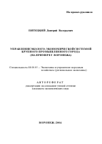 Управление эколого-экономической системой крупного промышленного города - тема автореферата по экономике, скачайте бесплатно автореферат диссертации в экономической библиотеке