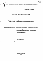 Управление межфирменными технологическими цепями - тема автореферата по экономике, скачайте бесплатно автореферат диссертации в экономической библиотеке