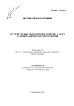 Государственная экономическая политика в сфере издержек защиты прав собственности - тема автореферата по экономике, скачайте бесплатно автореферат диссертации в экономической библиотеке