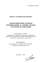 Экономические аспекты формирования и оценки рисков торговой организации - тема автореферата по экономике, скачайте бесплатно автореферат диссертации в экономической библиотеке