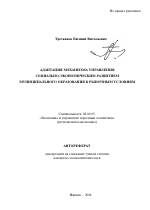 Адаптация механизма управления социально-экономическим развитием муниципального образования к рыночным условиям - тема автореферата по экономике, скачайте бесплатно автореферат диссертации в экономической библиотеке