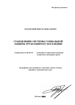 Становление системы социальной защиты трудозанятого населения - тема автореферата по экономике, скачайте бесплатно автореферат диссертации в экономической библиотеке