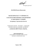 Экономическая устойчивость сельскохозяйственных предприятий в рыночных условиях - тема автореферата по экономике, скачайте бесплатно автореферат диссертации в экономической библиотеке