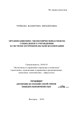 Организационно-экономические аспекты социального управления в системе потребительской кооперации - тема автореферата по экономике, скачайте бесплатно автореферат диссертации в экономической библиотеке