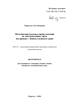 Методические подходы к оценке ситуации на локальном рынке труда - тема автореферата по экономике, скачайте бесплатно автореферат диссертации в экономической библиотеке