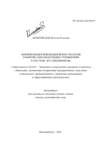 Формирование инновационной стратегии развития образовательных учреждений в системе "вуз-предприятия" - тема автореферата по экономике, скачайте бесплатно автореферат диссертации в экономической библиотеке