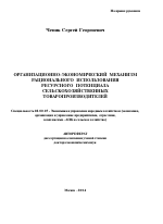 Организационно-экономический механизм рационального использования ресурсного потенциала сельскохозяйственных товаропроизводителей - тема автореферата по экономике, скачайте бесплатно автореферат диссертации в экономической библиотеке
