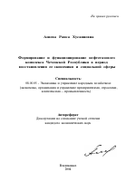 Формирование и функционирование нефтегазового комплекса Чеченской Республики в период восстановления ее экономики и социальной сферы - тема автореферата по экономике, скачайте бесплатно автореферат диссертации в экономической библиотеке