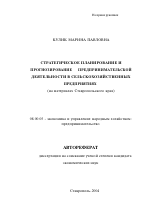 Стратегическое планирование и прогнозирование предпринимательской деятельности в сельскохозяйственных предприятиях - тема автореферата по экономике, скачайте бесплатно автореферат диссертации в экономической библиотеке