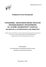 Управление экономическими рисками промышленного предприятия на основе бюджетного подхода - тема автореферата по экономике, скачайте бесплатно автореферат диссертации в экономической библиотеке