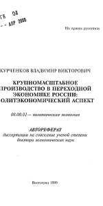 Крупномасштабное производство в переходной экономике России - тема автореферата по экономике, скачайте бесплатно автореферат диссертации в экономической библиотеке