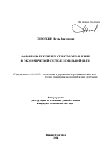 Формирование гибких структур управления в экономической системе мобильной связи - тема автореферата по экономике, скачайте бесплатно автореферат диссертации в экономической библиотеке