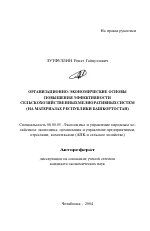 Организационно-экономические основы повышения эффективности сельскохозяйственных мелиоративных систем - тема автореферата по экономике, скачайте бесплатно автореферат диссертации в экономической библиотеке