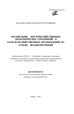 Организация внутрихозяйственных экономических отношений в сельскохозяйственных организациях на основе бюджетирования - тема автореферата по экономике, скачайте бесплатно автореферат диссертации в экономической библиотеке