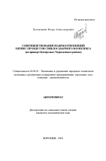 Совершенствование взаимоотношений бизнес-процессов свеклосахарного комплекса - тема автореферата по экономике, скачайте бесплатно автореферат диссертации в экономической библиотеке