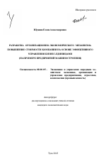 Разработка организационно-экономического механизма повышения стоимости компании на основе эффективного управления бизнес-единицами - тема автореферата по экономике, скачайте бесплатно автореферат диссертации в экономической библиотеке