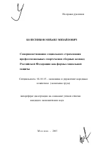 Совершенствование социального страхования профессиональных спортсменов сборных команд Российской Федерации как формы социальной защиты - тема автореферата по экономике, скачайте бесплатно автореферат диссертации в экономической библиотеке