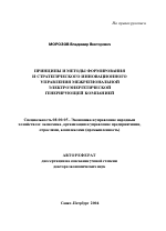 Принципы и методы формирования и стратегического инновационного управления электроэнергетической генерирующей компанией - тема автореферата по экономике, скачайте бесплатно автореферат диссертации в экономической библиотеке