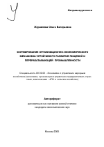 Формирование организационно-экономического механизма устойчивого развития пищевой и перерабатывающей промышленности - тема автореферата по экономике, скачайте бесплатно автореферат диссертации в экономической библиотеке