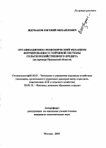 Организационно-экономический механизм формирования устойчивой системы сельскохозяйственного кредитования - тема автореферата по экономике, скачайте бесплатно автореферат диссертации в экономической библиотеке