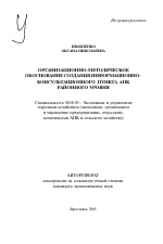 Организационно-методическое обоснование создания информационно-консультационного пункта АПК районного уровня - тема автореферата по экономике, скачайте бесплатно автореферат диссертации в экономической библиотеке