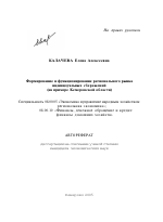 Формирование и функционирование регионального рынка индивидуальных сбережений - тема автореферата по экономике, скачайте бесплатно автореферат диссертации в экономической библиотеке