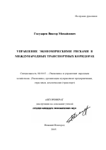 Управление экономическими рисками в международных транспортных коридорах - тема автореферата по экономике, скачайте бесплатно автореферат диссертации в экономической библиотеке
