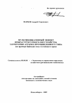 Мультипликативный эффект инфраструктурного обустройства территории аграрно-промышленного типа - тема автореферата по экономике, скачайте бесплатно автореферат диссертации в экономической библиотеке