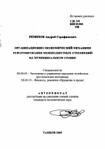 Организационно-экономический механизм реформирования межбюджетных отношений на муниципальном уровне - тема автореферата по экономике, скачайте бесплатно автореферат диссертации в экономической библиотеке