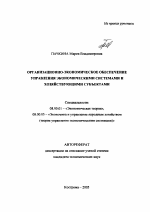 Организационно-экономическое обеспечение управления экономическими системами и хозяйствующими субъектами - тема автореферата по экономике, скачайте бесплатно автореферат диссертации в экономической библиотеке