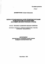 Оценка организационных форм управления крупными промышленными объединениями - тема автореферата по экономике, скачайте бесплатно автореферат диссертации в экономической библиотеке