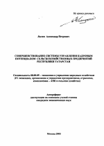 Совершенствование системы управления кадровым потенциалом сельскохозяйственных предприятий Республики Татарстан - тема автореферата по экономике, скачайте бесплатно автореферат диссертации в экономической библиотеке