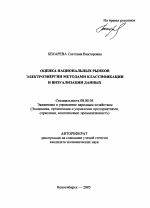 Оценка национальных рынков электроэнергии методами классификации и визуализации данных - тема автореферата по экономике, скачайте бесплатно автореферат диссертации в экономической библиотеке