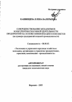 Совершенствование механизмов конкурентоспособной деятельности предприятий на основе минимизации конфликтов - тема автореферата по экономике, скачайте бесплатно автореферат диссертации в экономической библиотеке