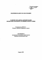 Развитие механизма формирования бюджетных доходов на муниципальном уровне - тема автореферата по экономике, скачайте бесплатно автореферат диссертации в экономической библиотеке