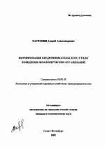 Формирование предпринимательского стиля поведения некоммерческих организаций - тема автореферата по экономике, скачайте бесплатно автореферат диссертации в экономической библиотеке