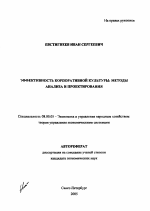 Эффективность корпоративной культуры: методы анализа и проектирования - тема автореферата по экономике, скачайте бесплатно автореферат диссертации в экономической библиотеке