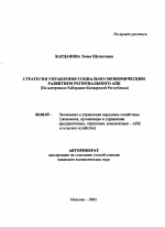 Стратегия управления социально-экономическим развитием регионального АПК - тема автореферата по экономике, скачайте бесплатно автореферат диссертации в экономической библиотеке