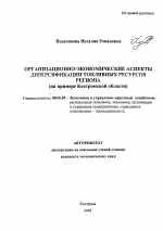 Организационно-экономические аспекты диверсификации топливных ресурсов региона - тема автореферата по экономике, скачайте бесплатно автореферат диссертации в экономической библиотеке