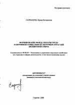 Формирование фонда оплаты труда работников социально-культурных отраслей бюджетной сферы - тема автореферата по экономике, скачайте бесплатно автореферат диссертации в экономической библиотеке